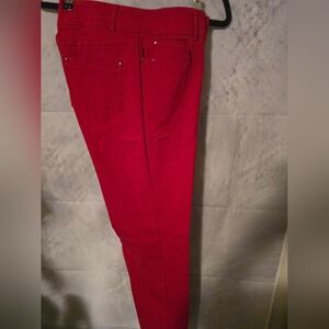 89th & Madison Red Straight Leg Pants